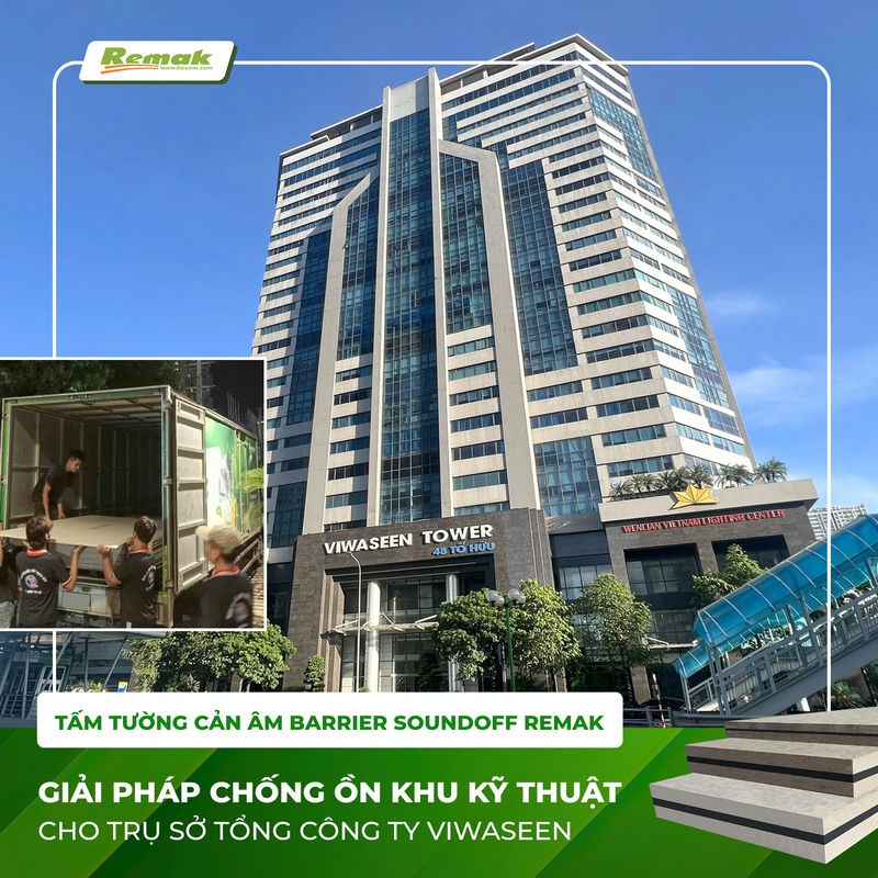 Remak® SoundOFF Barrier được tin dùng cho dự án cách âm khu kỹ thuật Tổng Công ty Đầu tư Nước và Môi trường Việt Nam Remak® SoundOFF Barrier là dòng tấm panel cách âm đa lớp được Tổng Công ty Đầu tư Nước và Môi trường Việt Nam lựa chọn