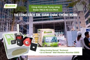 Bông khoáng Remak® Rockwool và lò xo giảm chấn Remak® được sử dụng để cách âm tường 1 lớp tại Trung tâm Văn hoá & Phát triển năng lực số Thanh niên
