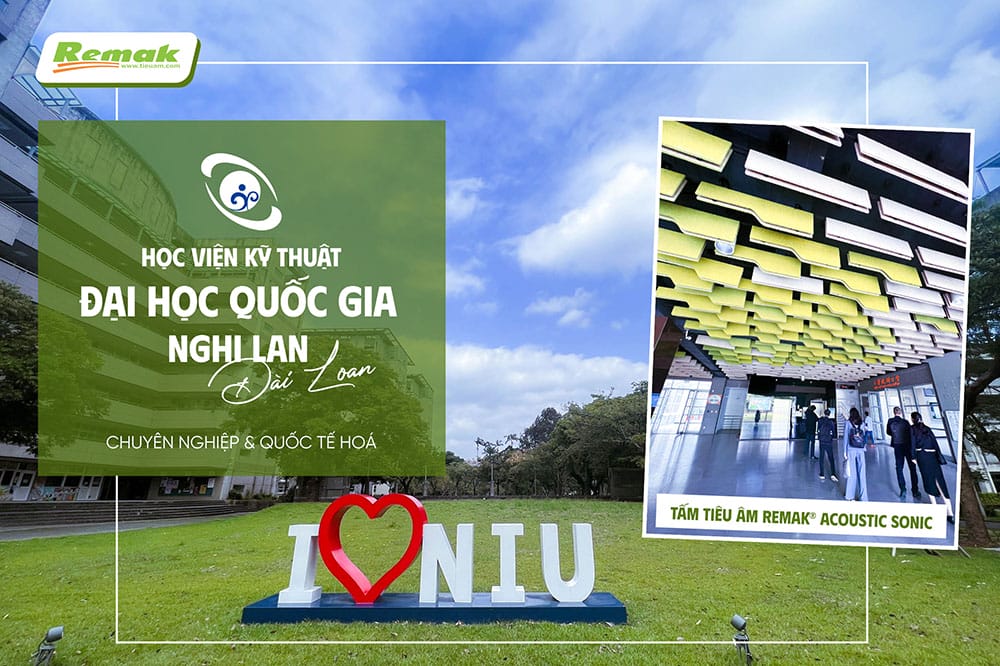 Tấm tiêu âm Remak® Acoustic Sonic được sử dụng để làm trần tiêu âm tại 1 trường Đại học danh tiếng của Đài Loan