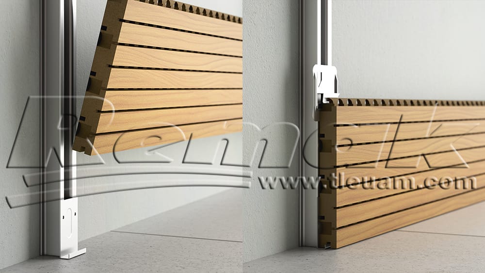 Giải pháp tiêu âm vách tường bằng Gỗ tiêu âm soi rãnh Remak® Wooden Acoustic Linear